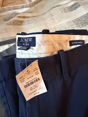 J. Crew Navy Straight-Fit Flex Chinos NWT 32x30